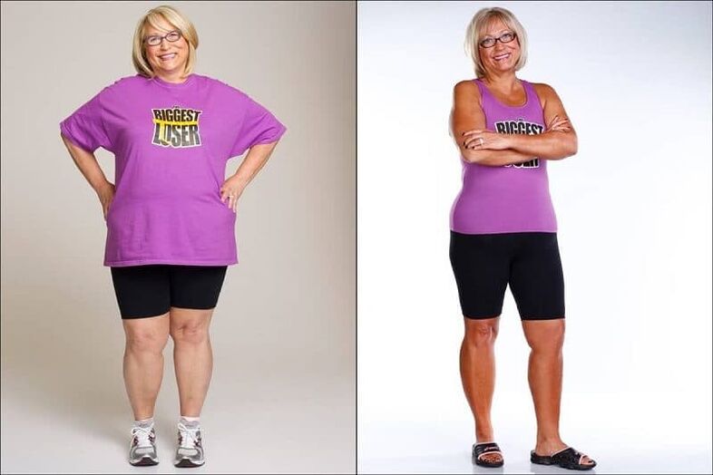 Donna prima e dopo aver perso peso