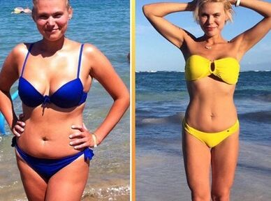 Dieta dell'anguria, foto prima e dopo